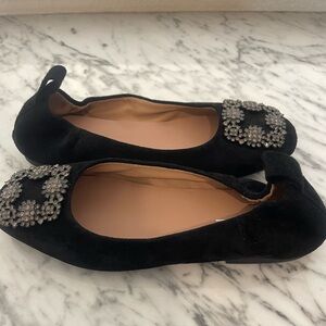 Linea Paolo Minax Crystal Embellished Ballet Flat - Black